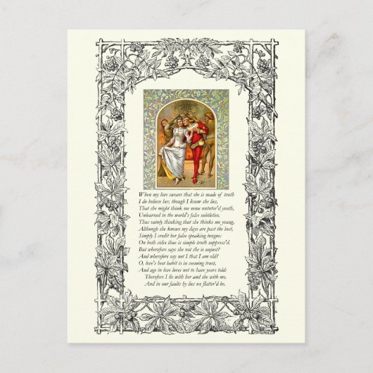 Sonnet Number 138 by William Shakespeare Postkarte (Vorderseite)