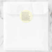 Sonnet Nummer 36 von William Shakespeare Runder Aufkleber (Tasche)