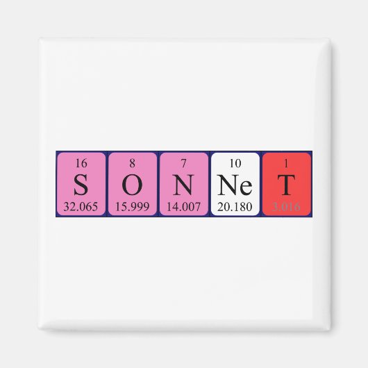 Sonnet-Periodenmagnetmagnet Magnet (Vorne)