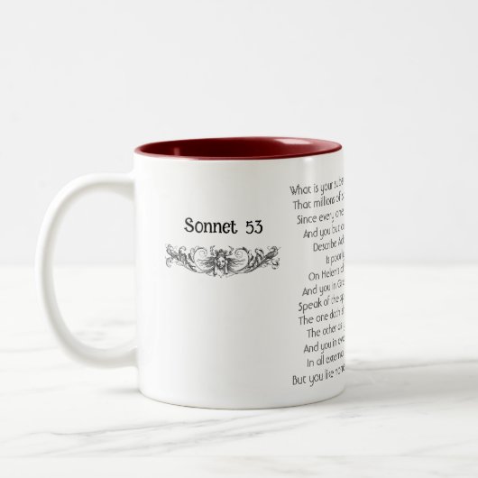Sonnet Shakespeare 53 | Zwei-Tone-Tasse Zweifarbige Tasse (Links)