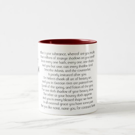Sonnet Shakespeare 53 | Zwei-Tone-Tasse Zweifarbige Tasse (Mittel)