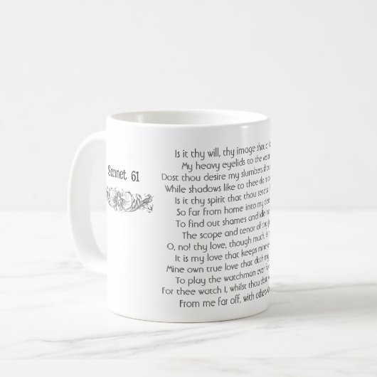 Sonnet Shakespeare 61 | Zwei-Tone-Tasse Kaffeetasse (Vorderseite Links)