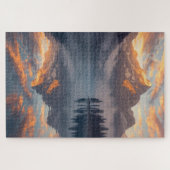 Sonneuntergangs-Bergsee-Puzzle Puzzle (Horizontal)