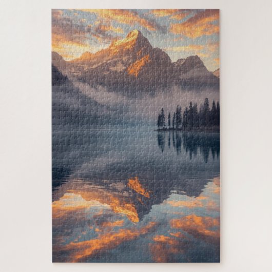 Sonneuntergangs-Bergsee-Puzzle Puzzle (Vertikal)