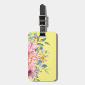 Sonngelb mit Blume Gepäckanhänger (Vorderseite vertikal)