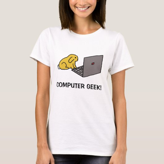 Sonnig auf Laptop, COMPUTER GEEK! T-Shirt (Vorderseite)