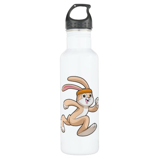 Sonnig beim Laufen mit dem Headband Edelstahlflasche (Vorderseite)