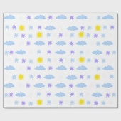 Sonnig, bewölkt, Muster des Sternwetters Geschenkpapier (Flach)