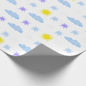 Sonnig, bewölkt, Muster des Sternwetters Geschenkpapier (Ecke)