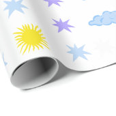 Sonnig, bewölkt, Muster des Sternwetters Geschenkpapier (Rolleneckpunkt)