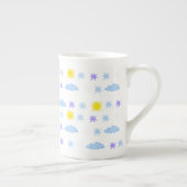 Sonnig, bewölkt, Muster des Sternwetters Porzellantasse (Rechts)