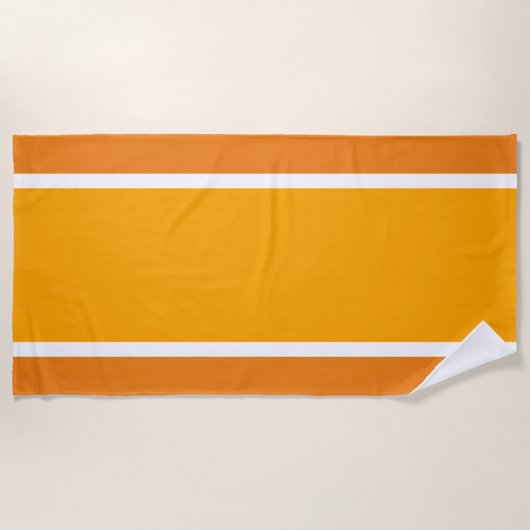 Sonnig, gelb, orange Streifen Strandtuch (Vorderseite)