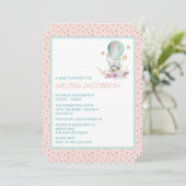 Sonnig in einem Heißluftballon Babydusche Einladung (Stehend Vorderseite)