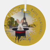 Sonnig in einem schwarzen Hut Ornament Aus Glas (Rückseite)