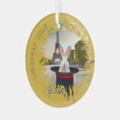 Sonnig in einem schwarzen Hut Ornament Aus Glas (Vorderseite links)