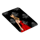 Sonnig in rotem Kleid Magnet (Rechte Seite)