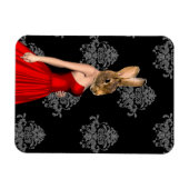 Sonnig in rotem Kleid Magnet (Horizontal)