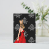 Sonnig in rotem Kleid Postkarte (Stehend Vorderseite)