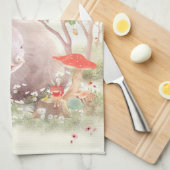 Sonnig mit Blume Geschirrtuch (Viertel Falte)