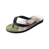 Sonnig mit Blume Kinderbadesandalen (Schrägansicht)