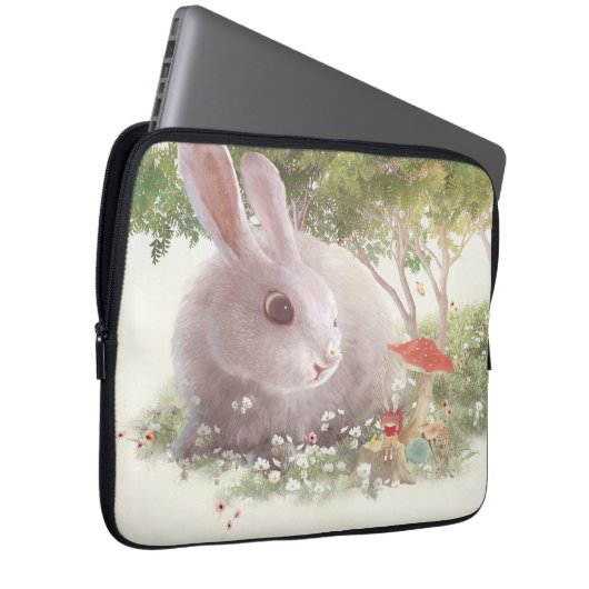 Sonnig mit Blume Laptopschutzhülle (Vorne Rechts)