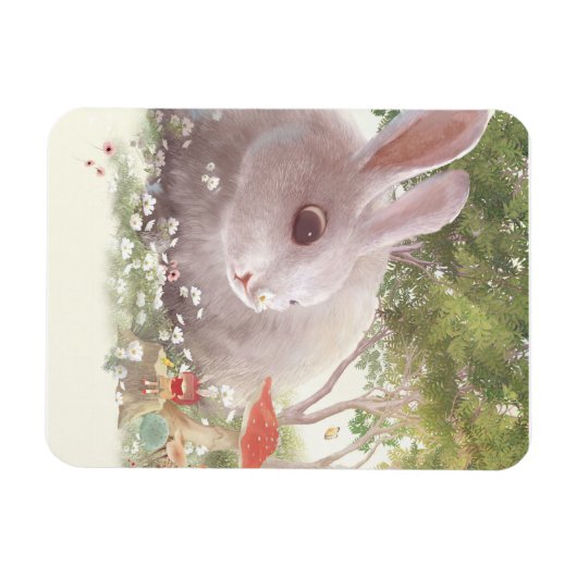 Sonnig mit Blume Magnet (Horizontal)