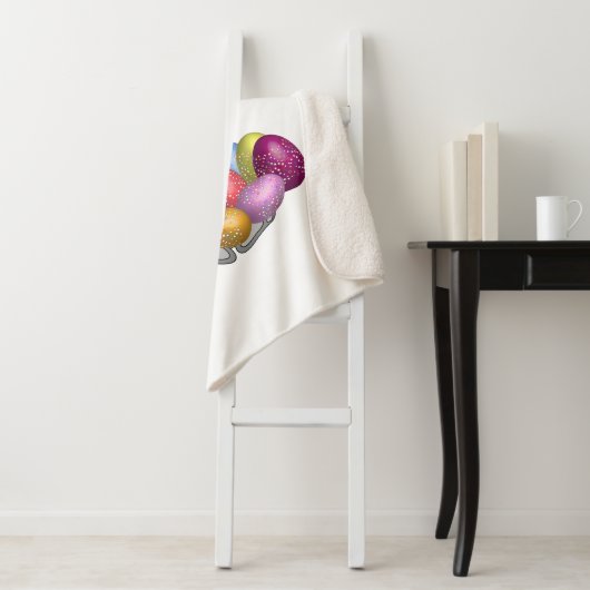 Sonnig mit farbigen Eiern sherpa Decke. Sherpadecke (Beispiel)