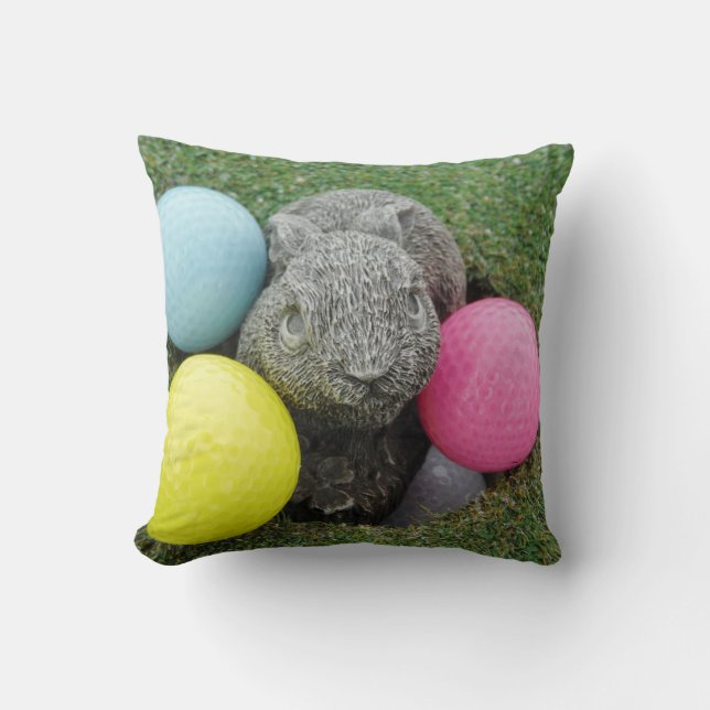 Sonnig mit farbigen Golfbälle Kissen (Vorderseite)