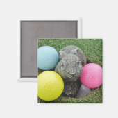 Sonnig mit farbigen Golfbälle Magnet (Vorderseite/Rückseite)