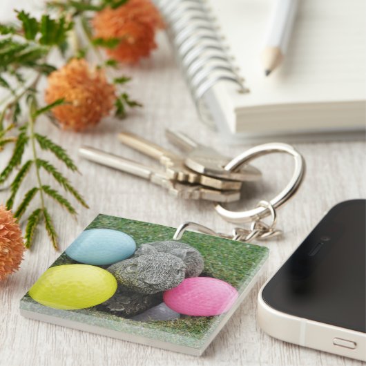 Sonnig mit farbigen Golfbälle Schlüsselanhänger (Vorderseite rechts)