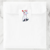 Sonnig mit Hochzeitskleid & Crown Quadratischer Aufkleber (Tasche)