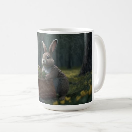 Sonnig mit Korbgeflecht in der Woods-Tasse Kaffeetasse (VorderseiteRechts)