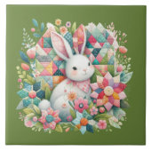 Sonnig mit Quilt und Blume Fliese (Vorderseite)