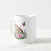 Sonnig mit Schmetterling und Feld der Blume Kaffeetasse (Vorderseite Links)