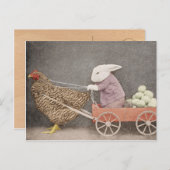 Sonnig mit seinem Hühnerkarren Postkarte (Vorne/Hinten)