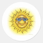 sonnig runder aufkleber (Vorderseite)