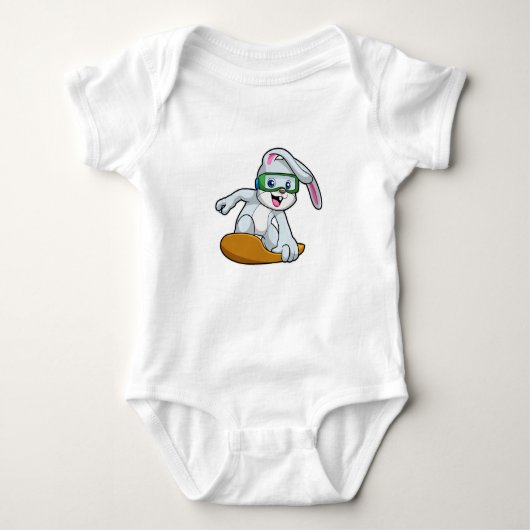 Sonnig wie Snowboarder mit Snowboard Baby Strampler (Vorderseite)