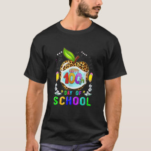 Sonnige 100 Tage der Schule Leopard Apfel tragen M T-Shirt