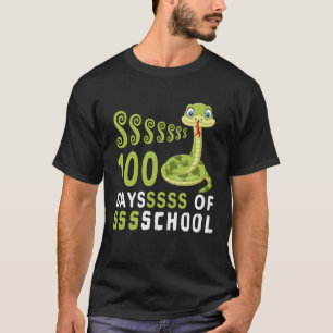 Sonnige 100 Tage der Schule Niedliche Schlangen Le T-Shirt