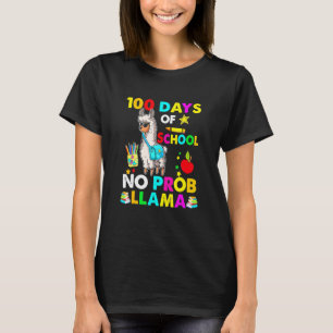 Sonnige 100 Tage der Schule No Probllama Llama Tea T-Shirt