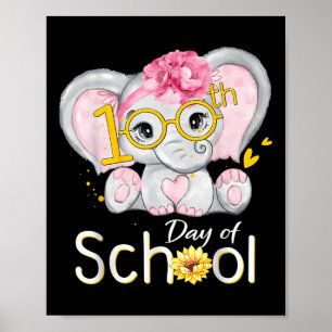 Sonnige 100 Tage Shirt Elefant 100. Tag Poster