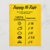 Sonnige 16 Regel Postkarte (Vorderseite)