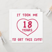 Sonnige 18. Geburtstagsgeschenke (Herz) Karte (Vorderseite/Rückseite Beispiel)