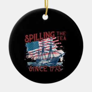 Sonnige 4. Juli Spilling der Tee seit 1773 vier Keramik Ornament