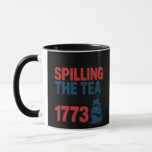 Sonnige 4. Juli Spilling der Tee seit 1773 vier Tasse (Links)