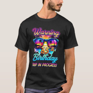 Sonnige 65 Jahre alte Warnung 65. Geburtstagsreise T-Shirt