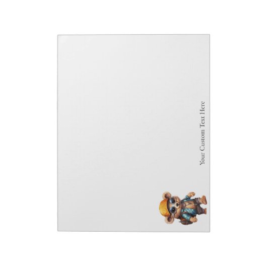 Sonnige Abenteuer mit Beachy Bear 11 x 8,5 Notizblock (Rotiert)