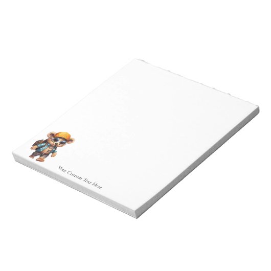 Sonnige Abenteuer mit Beachy Bear 5.5 x 6 Notizblock (Rotiert)