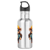 Sonnige Abenteuer mit Strandbär - Für Spaß bereit Edelstahlflasche (Rückseite)