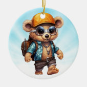 Sonnige Abenteuer mit Strandbär - Für Spaß bereit Keramik Ornament (Vorne)